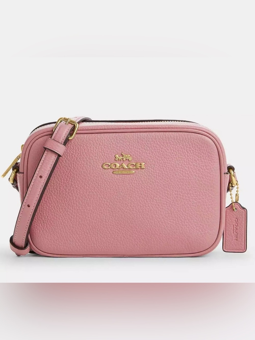 Coach Mini Jamie Camera Bag True Pink Pebbled Leather Gold-Tone Hardware CA069